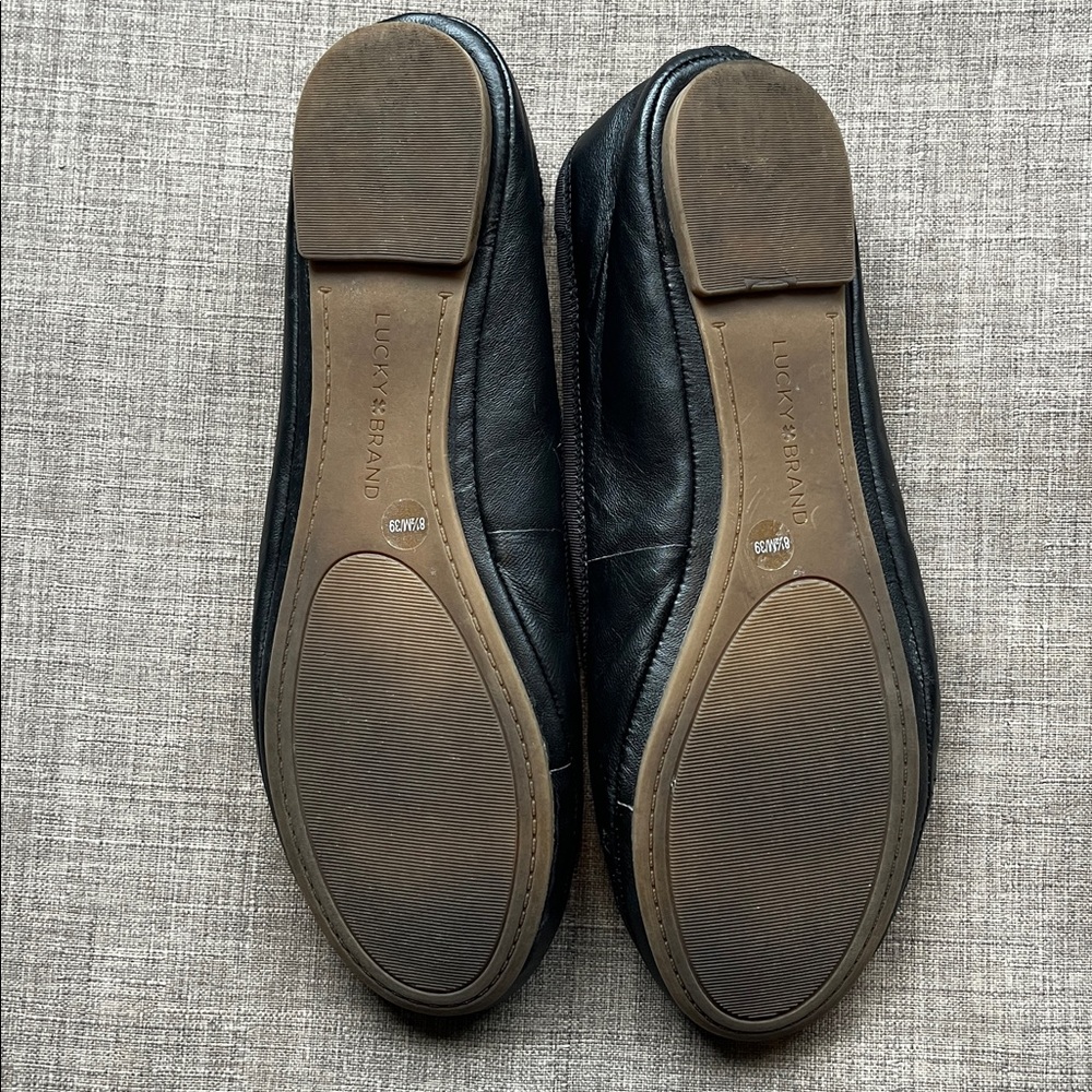 Lucky Brand Black Leather Ballet Flat Shoes 8.5 - Picture 8 of 9